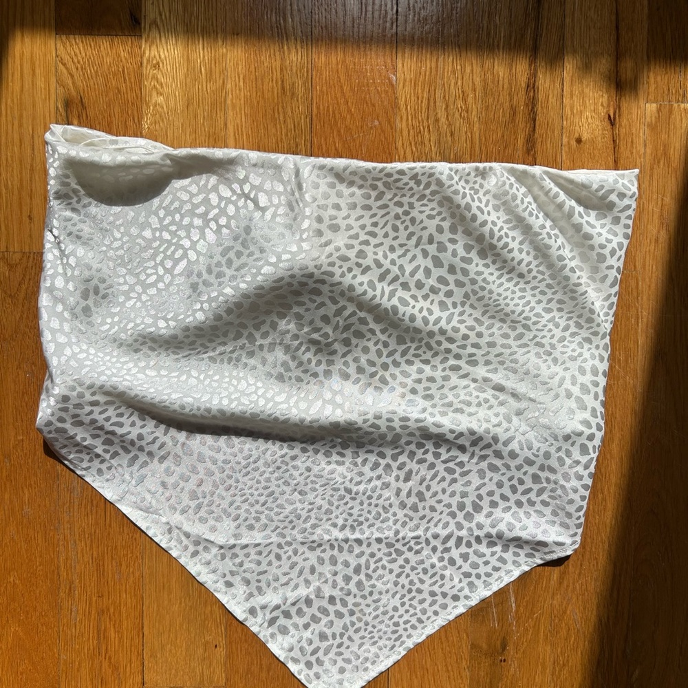 Silver and White Metallic Leopard Bandana Top